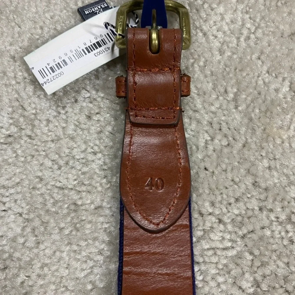 Smathers & Branson Brooks Brothers Belt Mens 40 Golden Fleece Needlepoint Preppy